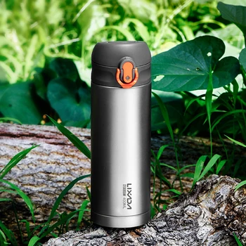 

Lixada 400ml Titanium Vacuum Insuated Water Bottle Press Button Leakproof Outdoor Sports Bottle pot nature hike bottle