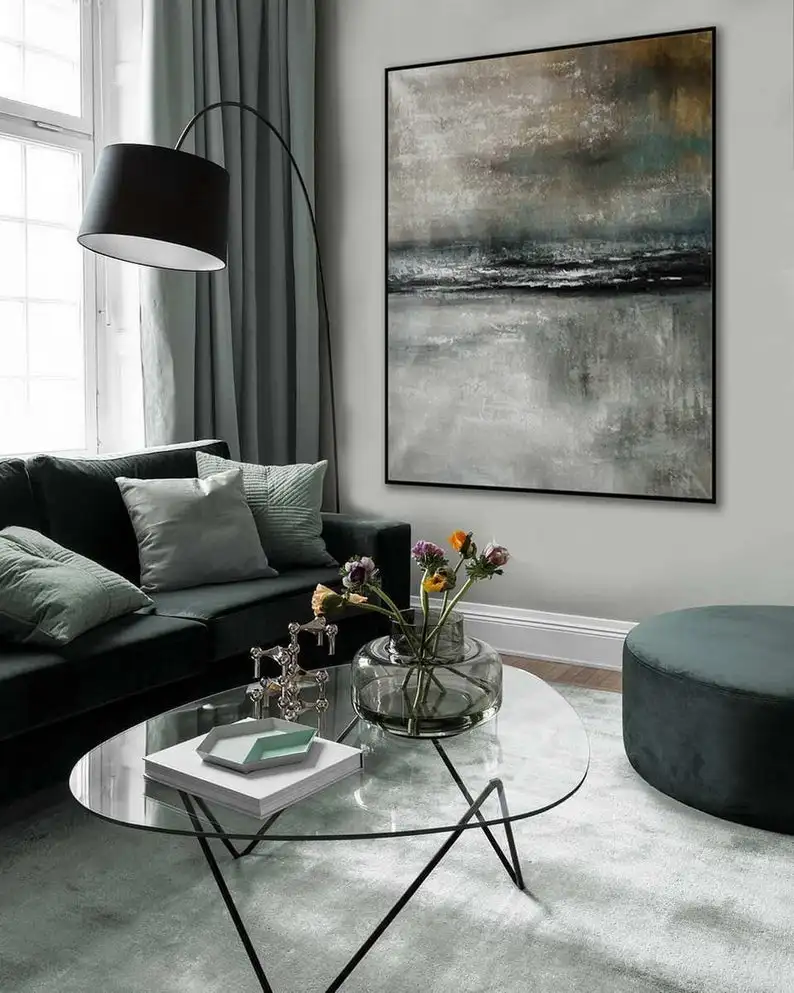 Canvas Painting Large Minimal Artwork Texture Minimalist Contemporary Modern Art Neutral Abstract Wall Work Handmade Acrylic | Дом и сад