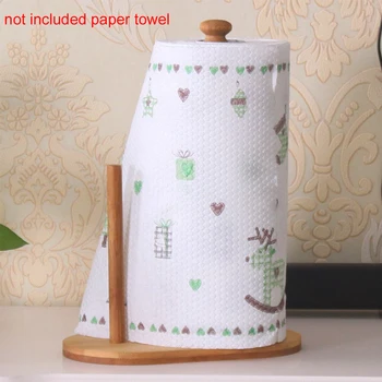 

Natural Bamboo Towel Dispenser Counter Holder Roll Paper Stand Tissue Storage