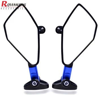 

Universal motorcycle Mirror Moto Rearview Blue Glass Mirrors For Yamaha YZF R6 R3 R1 R25 MT 07 TMAX 530 Kawasaki z 800 900 1000