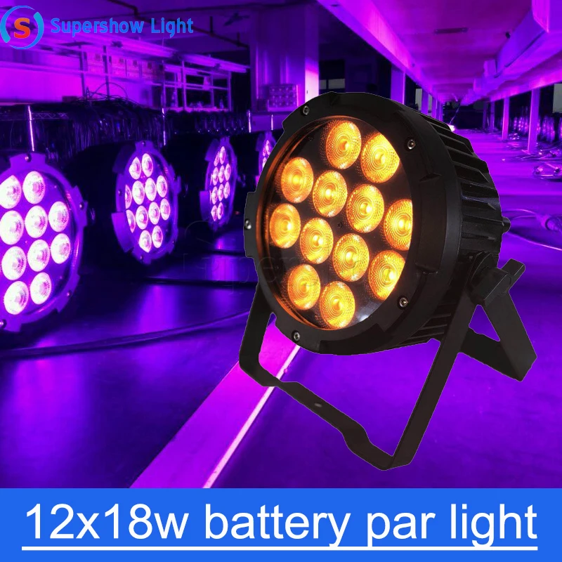 IP65 Водонепроницаемый 12X18W 6-в-1 с аккумулятором беспроводной светодиодный