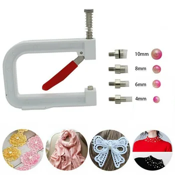 

DIY Manual Beading Machine No Hole Pearl Fixing Attach Tools Kit Beading Supplies Kit For Garments Clothes Decoration