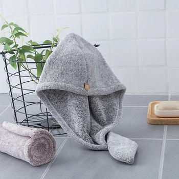 

High Absorbent Bamboo Fiber Hair Towel Quick Dry Wrap Towel Hair Turban Hat Microfiber Towel Shower Cap Bathroom Towel for Hair