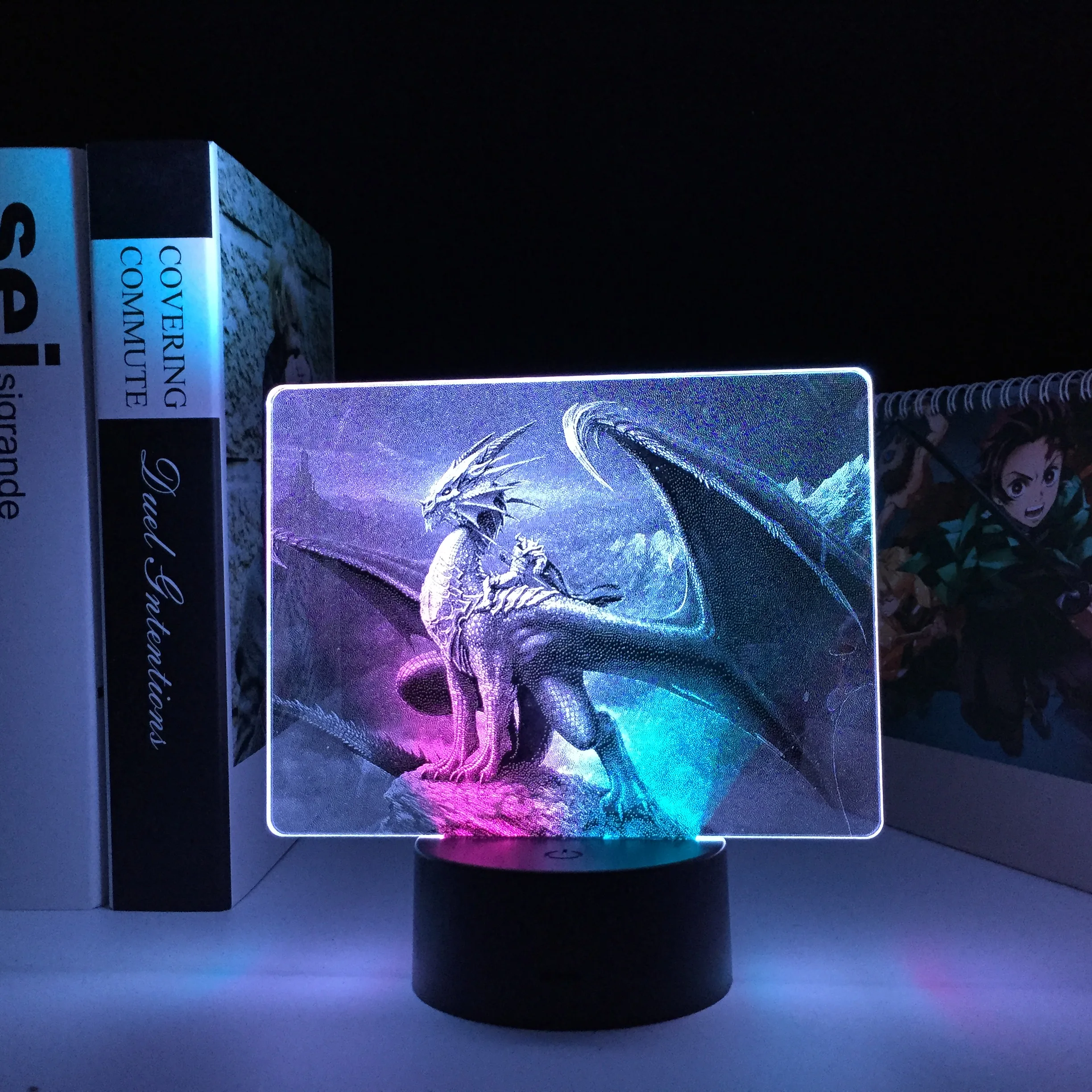 

Dragon Knight Dual Color LED Night Light for Child Bedroom Decor Light Two Tone Colorful Birthday Gift LED Acrylic Lamp Dropship