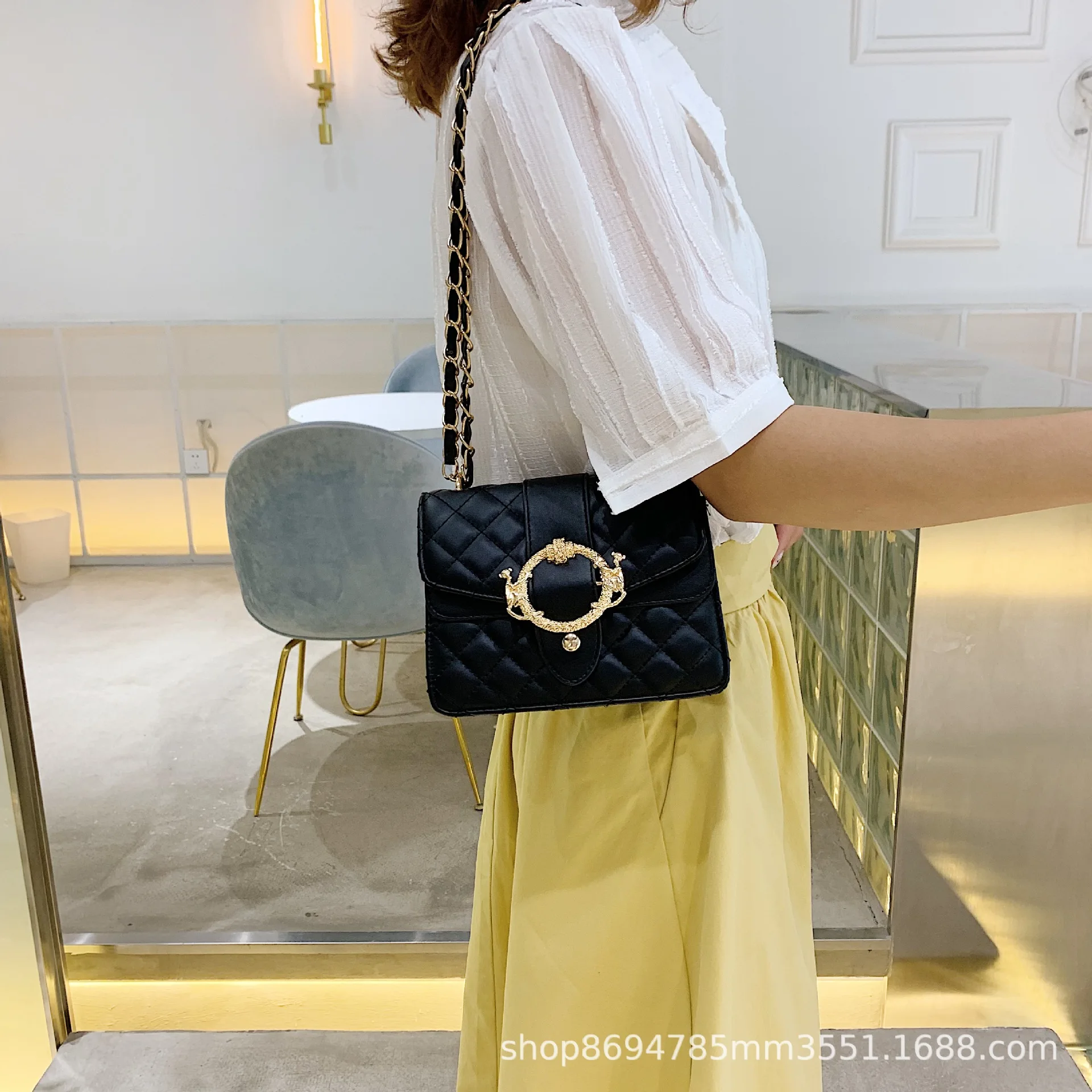 

Chain Cross-body Small Bag 2019 Women's New Style Rhombus Square Sling Bag Fashion Casual Versatile Korean-style Shoulder Square
