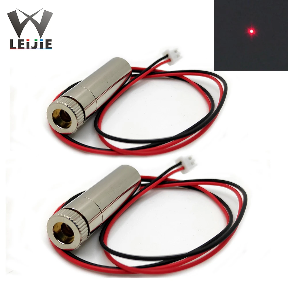 2pcs Adjustable Focusable XH2.54 650nm 250mW High Power 1245 12x45mm 3V-4.5V Red DOT Laser Module Industrial 12mm LED LD Module