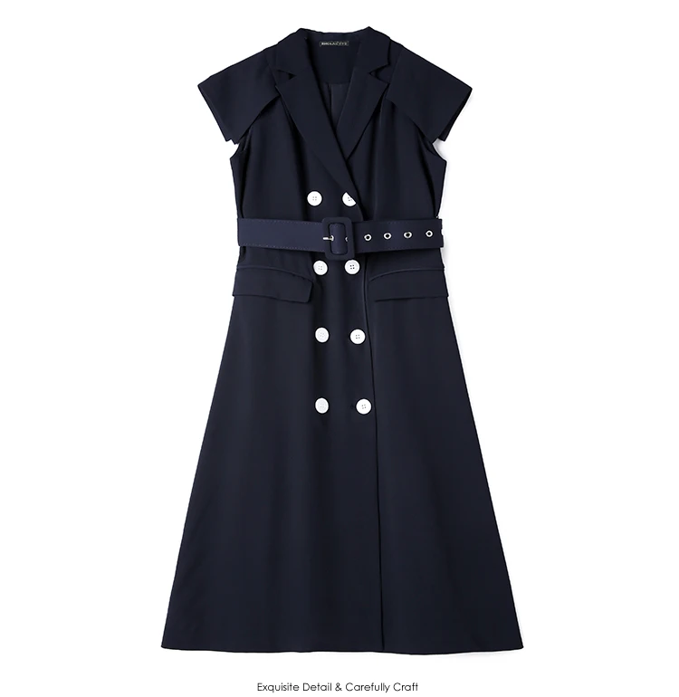 RMOJUL summer wear women's clothing style restoring ancient ways lapel double-breasted vest long dress in SW