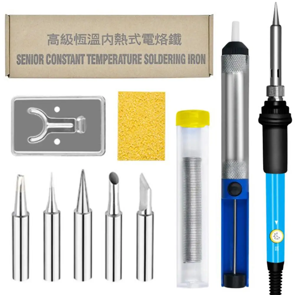 

11PCS Soldering Iron Kit Adjustable Temperature Welding Tool for Repaire 60W #40