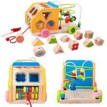 Детские развивающие раннее образование многофункциональные геометрические формы строительные блоки вокруг бисера трейлер детские игрушки