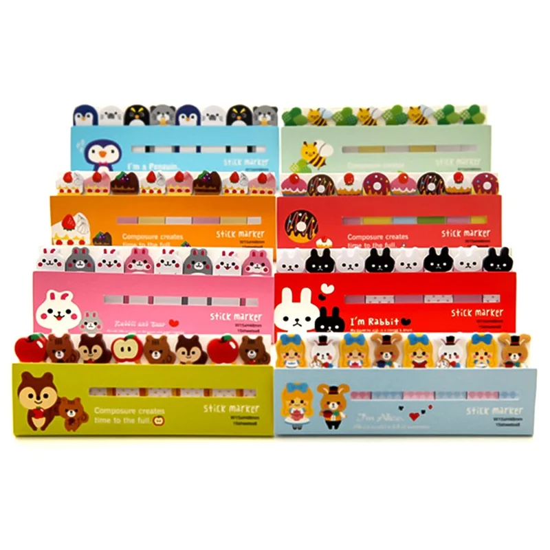 

Mini Memo Pads Notes DIY Cute Cartoon Animal Times Stickers Sticky Note Cute Cat Panda Pattern Note Office School Supplies