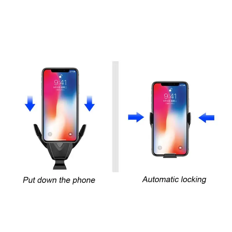 Оптический автоматический зажим 10 Вт Qi беспроводной быстрый заряд держатель на вентиляционное отверстие автомобиля держатель подставка для iPhone 8 XS Max samsung S9 S8 S7