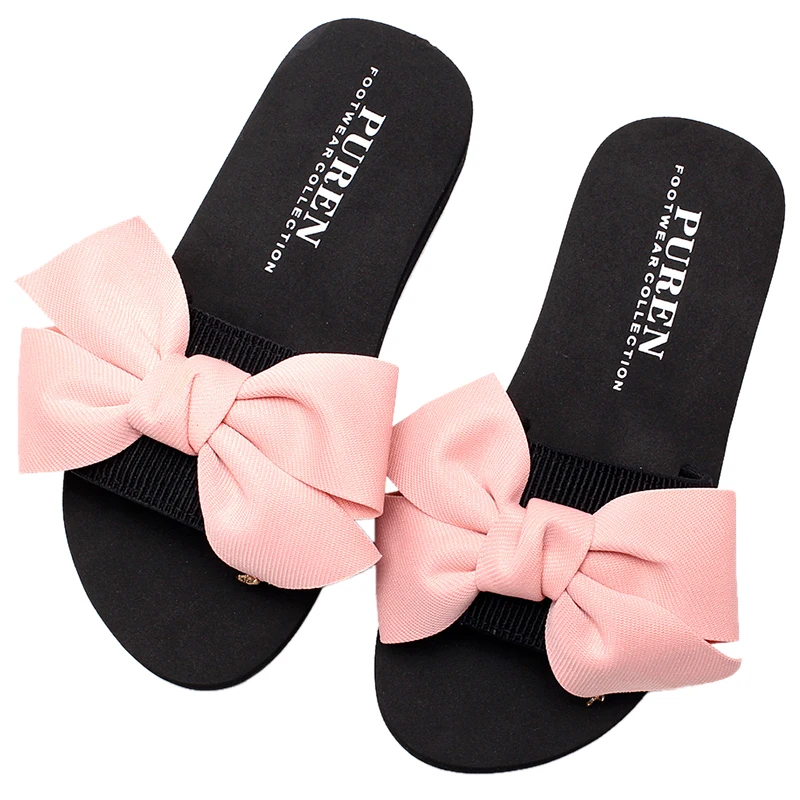 

JODIMITTY Women Bow Torridity Sandals Slipper Female Casual Flower Slipper Indoor Outdoor Slides Beach Shoes Chanclas Mujer
