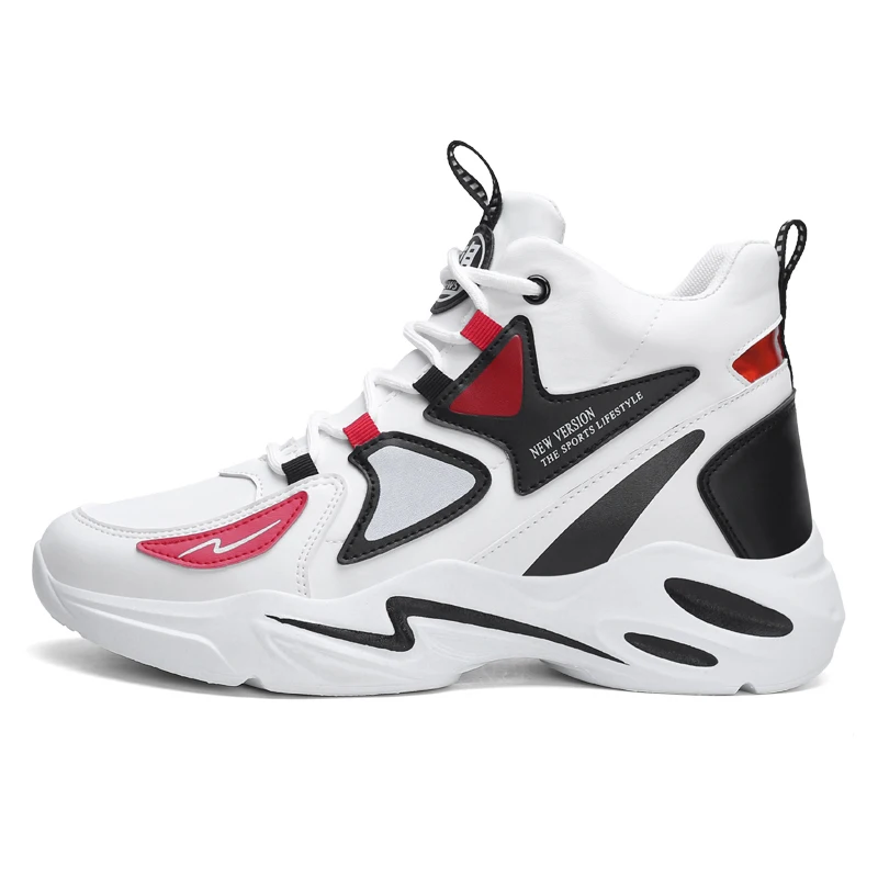 Высокие мужские кроссовки; Мужская обувь для бега; спортивная обувь для взрослых; уличные спортивные кроссовки; обувь для бега; Мужская обувь; zapatos hombre - Цвет: white red Y77