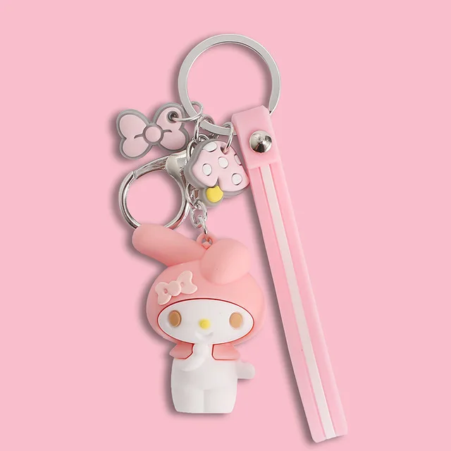 Милый желтый брелок с мультяшным рисунком брелки Hello Kitty женский для ключей