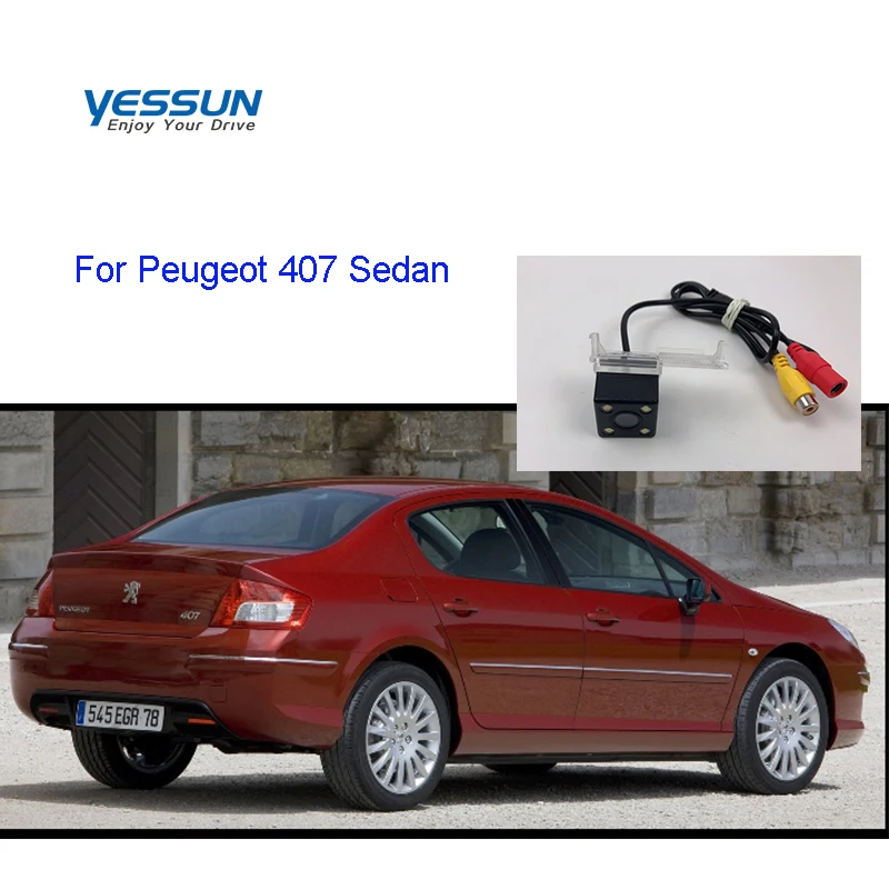 Светодиодная камера заднего вида Yessun для Peugeot 407 Sedan HD CCD резервного