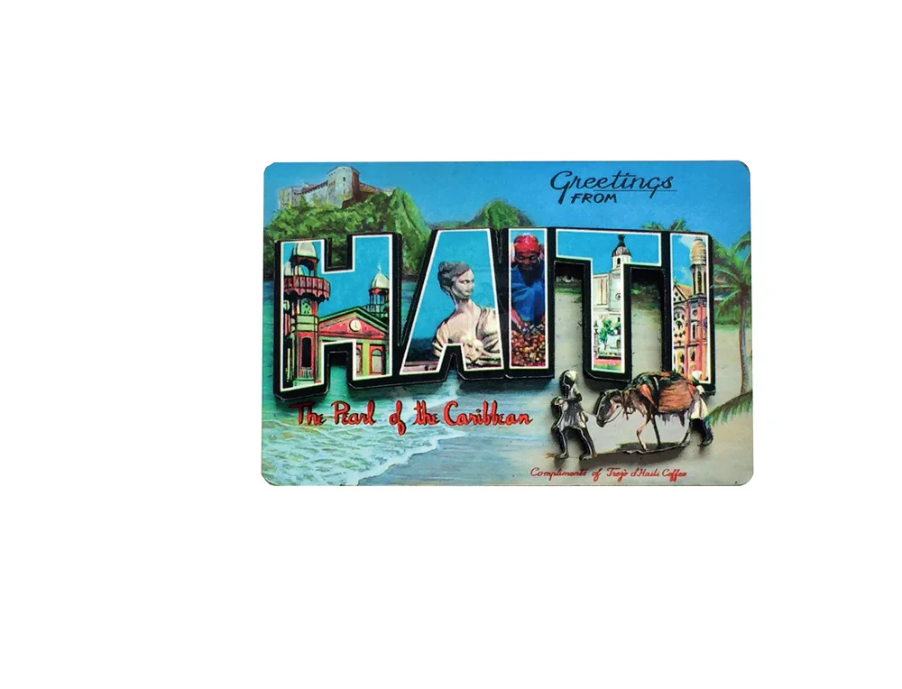 Многослойные буквы деревянные 3d магнитные магниты на холодильник, Прагу, Будапешт, Хайти туристические сувениры, магнитные магниты на холодильник - Цвет: Haiti