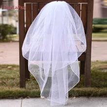TOPQUEEN V02 свадебная вуаль цвета слоновой кости белая Фата невесты двухслойная свадебная фата с гребнем свадебные аксессуары свадебное платье вуаль