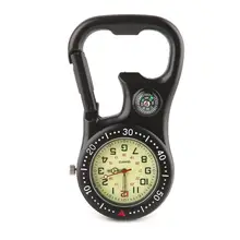 Альпинистский карабин светящиеся часы висят пряжка-компас открывалка для бутылок аналоговый дисплей кварцевый механизм Y51D