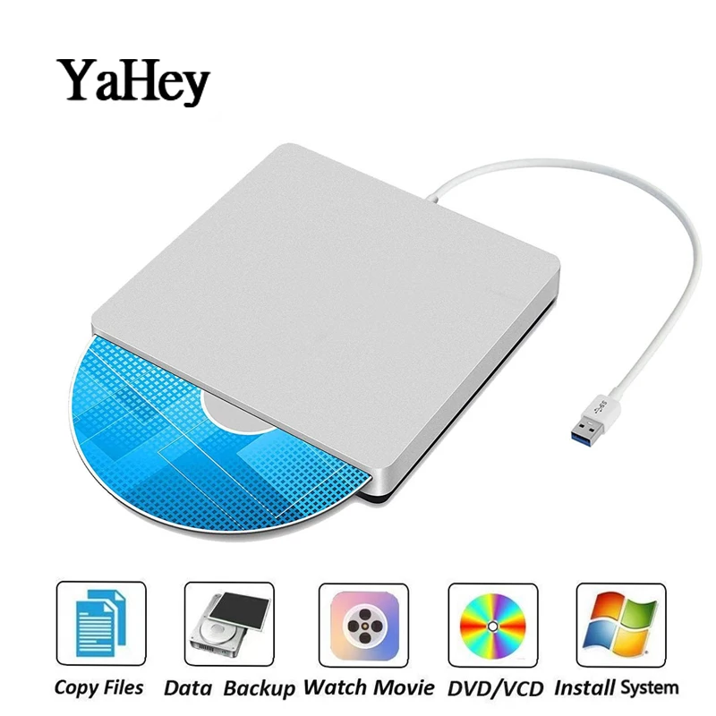 Yahey USB 3 0 слот загрузки CD rom плеер внешний CD/DVD RW горелки диск записывающее