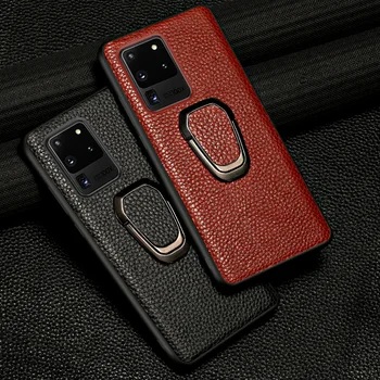 

Original Litchi Grain Leather Phone Case For Samsung Galaxy S20 Ultra Note 10 S8 S9 S10 S20 Plus A50 A51 A70 A71 Magnetic Cover