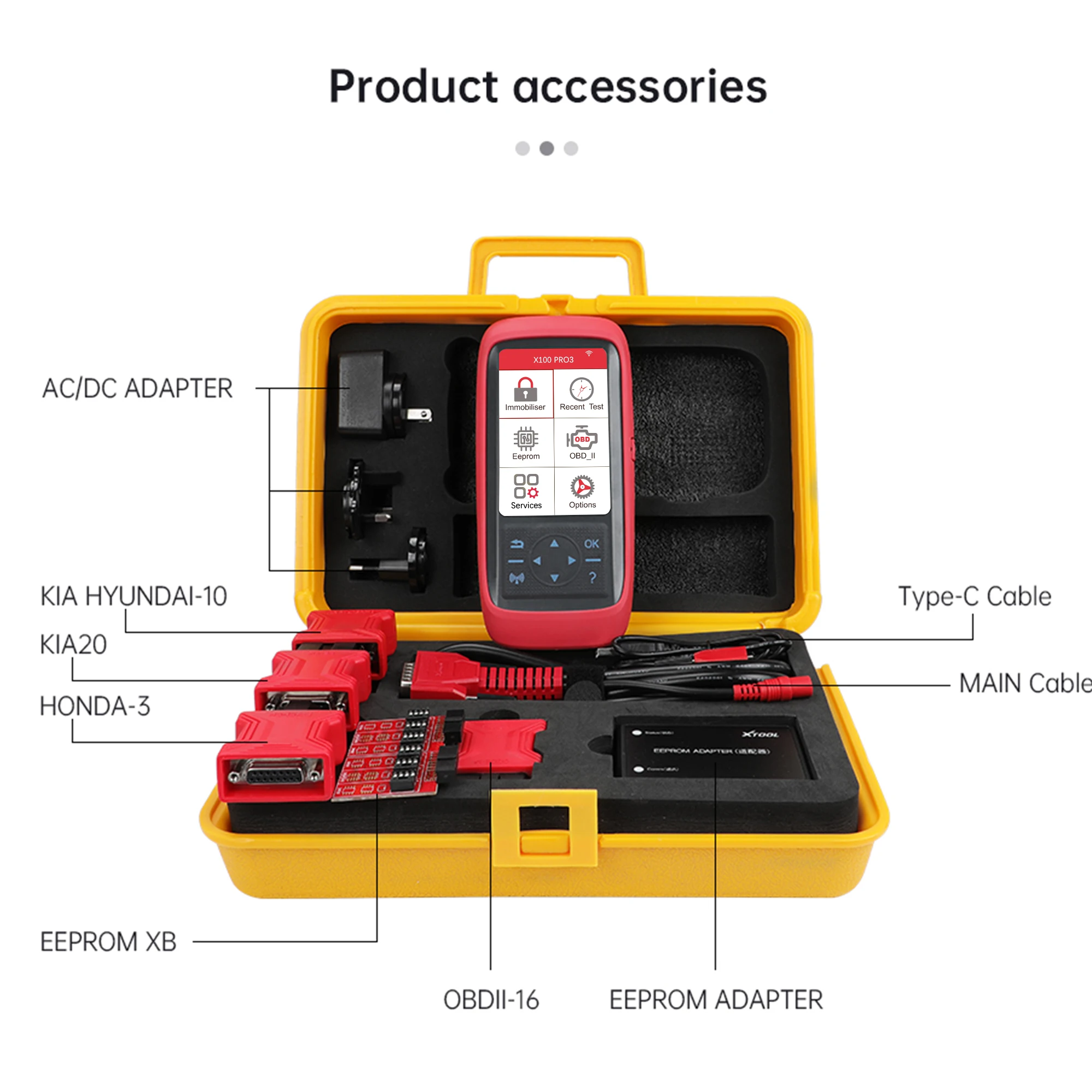 Xtool X100 Pro3 Auto Key Programmer with ABS SAS EPB Free Update OBD Diagnostic Read Fault Code OBD2 Scanner Oil/Service reset test car battery with multimeter