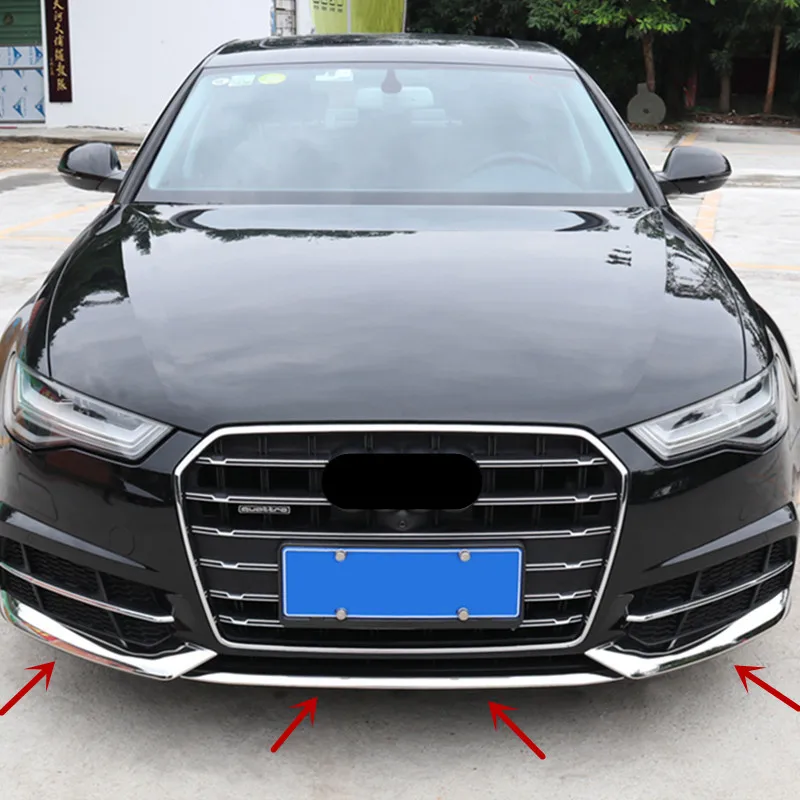 Автомобильный Стайлинг отделочные полосы переднего бампера 3 шт. для Audi A6 C7 2017 2018