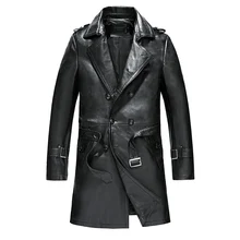 Куртка из натуральной кожи на весну и осень, мужская куртка из настоящей овчины, Мужская ветровка, длинное пальто, Chaqueta Hombre WZM11994 MY1799