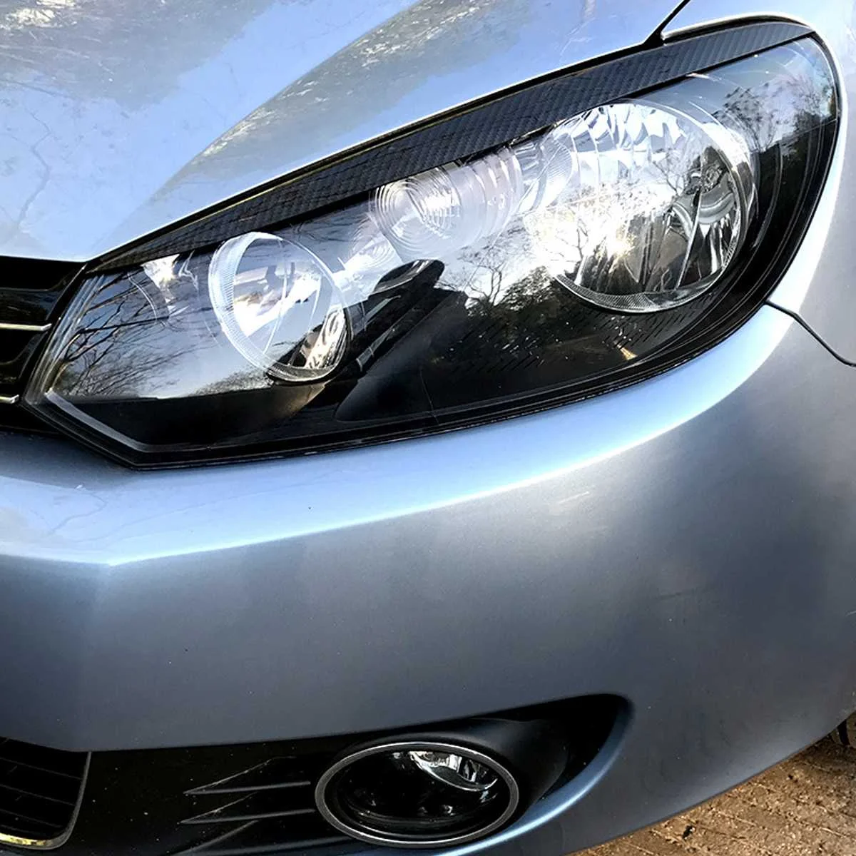 

2Pcs/lot Headlights Eyebrow Eyelids ABS Chrome Trim Cover for VW Golf MK6 GTI R 2008 2009 2010 2011-2013 Car Styling accessories