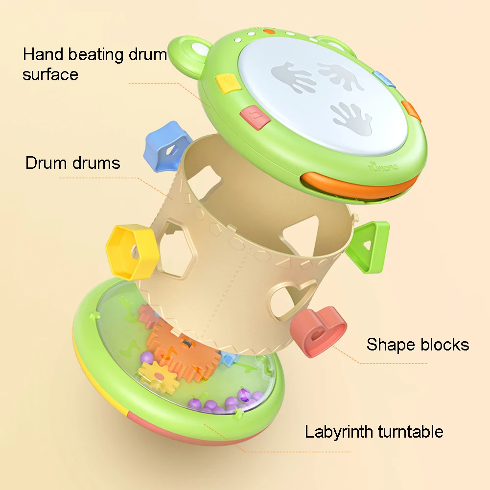 Tumama светодиодный музыкальный кубический детский ручной барабан для сортировки Обучающие Детские игрушки