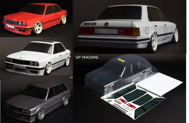Плоский прозрачный корпус для OnRoad drift Fouring масштаб 1/10 кузова седана BMWWW E30 (200 мм) |