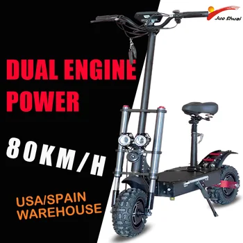 شراءسكوتر كهربائي 3200 واط المزدوج موتور الطاقة للكبار Trotinette Electrique مع بطارية كبيرة عجلة Electrico الكبار مصباح ليد Ebike