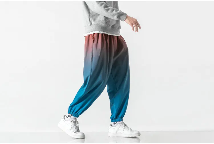 elephant harem pants New Japanese Style Mens Jogger Pants Casual Reflective Trousers Men 2021 Streetwear Loose Fashion Sweatpants Male Large Size 5XL tie dye harem pants