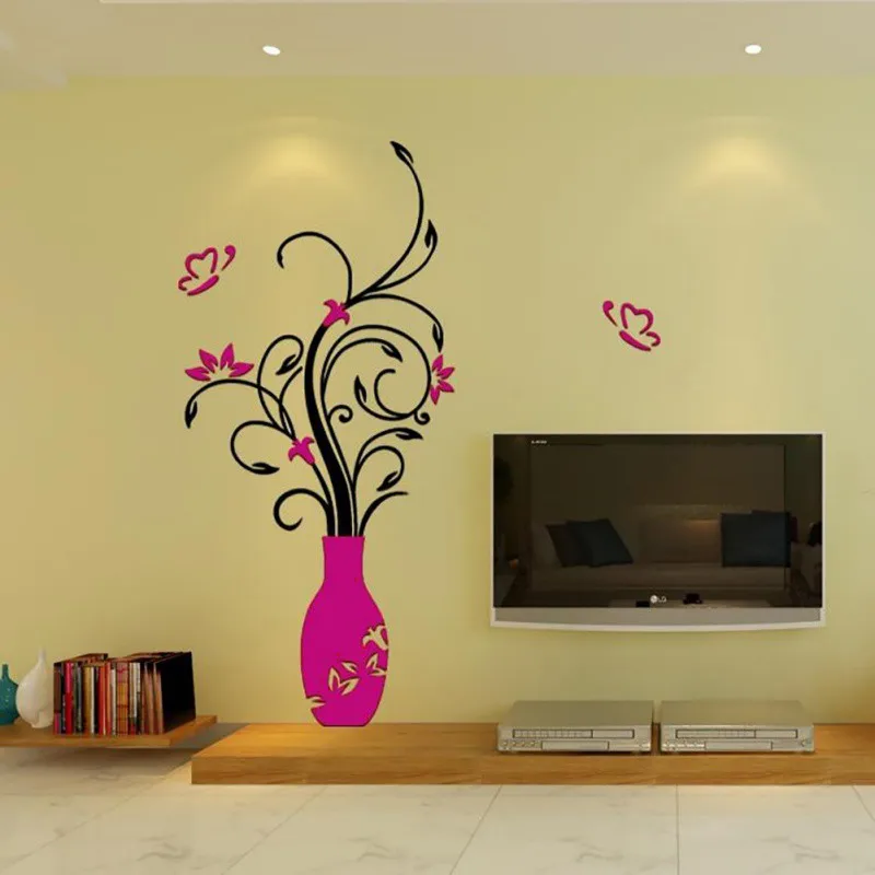 

Home Home Wall Plant Package Acrylic 3D Wall Decoration Crystal Stickers Stereo Single-piece