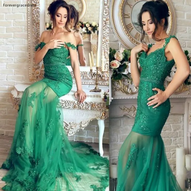 2017 Emerlad Green Hot Prom Dresses Arabic Sexy Spaghetti Neck Backless Lace Appliqued Sweep Train Tulle Long Illusion Party Evening Gowns  135 (2)