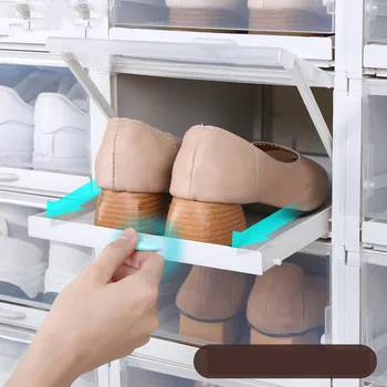 

1Pcs/Set Thickened Flip Shoes Transparent Drawer Case Plastic Shoe Boxes Stackable Box Storage Box Shoe Storage Organizer