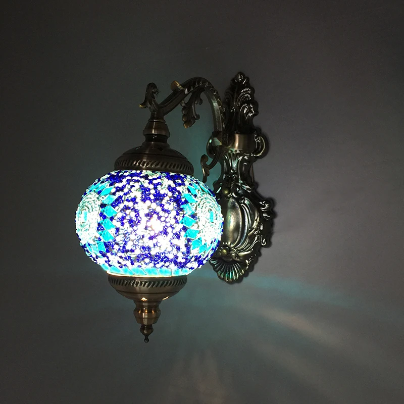 

New Mediterranean Style Art Deco Turkish Mosaic Wall Lamp Handcrafted Mosaic Glass Romantic Wall Light