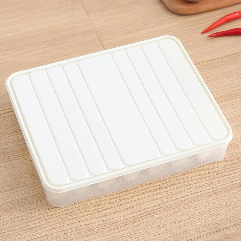 Пластиковая коробка для хранения еды на холодильник, коробка для хранения яиц, овощей, мяса, прозрачные контейнеры для еды, морозильная камера, коробка для хранения - Цвет: white L