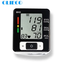 OLIECO-манжета, автоматический цифровой измеритель артериального давления на запястье, OLI-W133, ЖК-дисплей, BP тонометр, пульсометр, измеритель пульса, CE