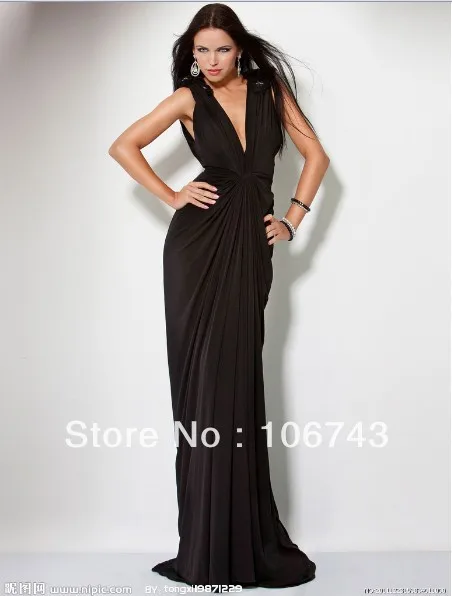 

free shipping 2018 new fashion vestido de noiva robe de soiree sexy v-neck formal black long prom party gown bridesmaid dresses