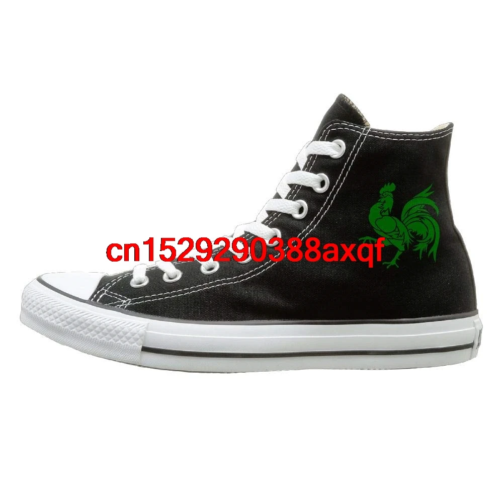 

Unisex Casual Shoes Boys and Girls Sports Shoes Green Rooster Canvas Shoes High Top Sport Black Sneakers Unisex Style