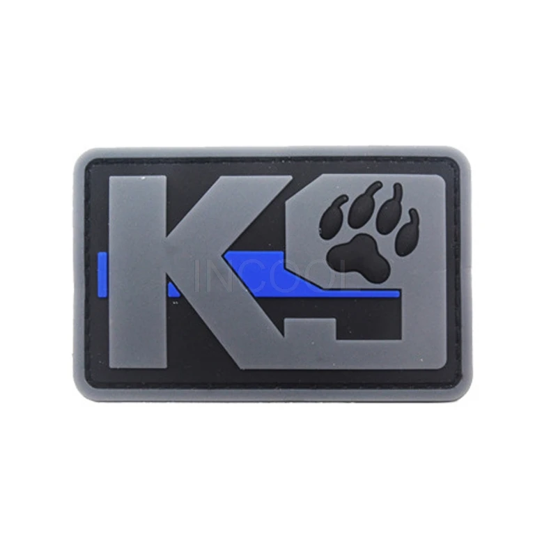 Thin Blue Line K9 Infrared IR Reflective Service Dog Rescue Embroidery Patch Military Tactical Patches Emblem Embroidered Badges 