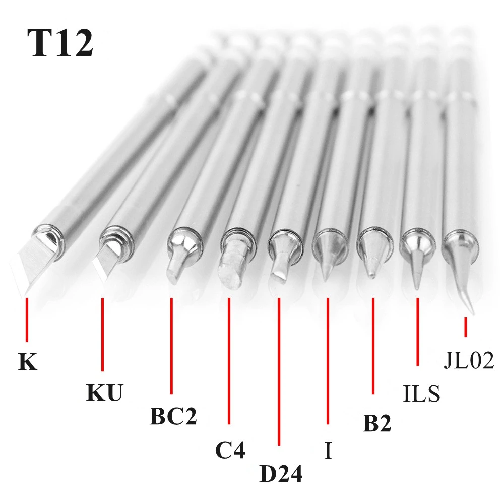 T12 Soldering Solder Iron Tips T12 Series Iron Tip For Hakko FX951 STC AND STM32 OLED Soldering Station Electric Soldering Iron inverter welder