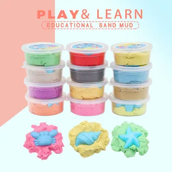 

12 Color/Set Safe Plasticine Light Clay Toy Air Dry Polymer Soft Clay DIY Slime Charm Kids Educational Toys For Children Gifts