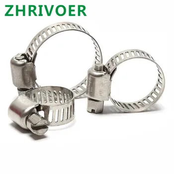 

10pcs 304 Stainless Steel Hoop Pipe /lot High Quality Screw Worm Drive Hose C Clamp Clip