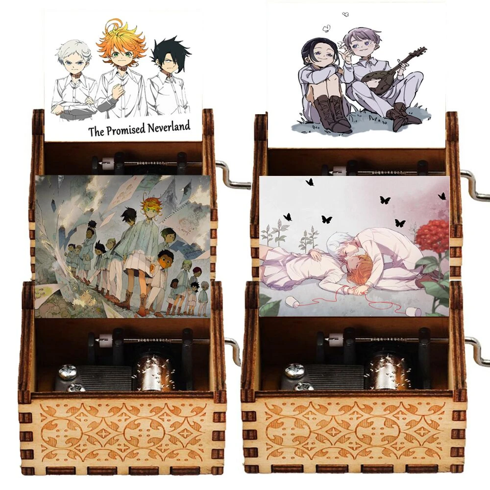 Cadeau Pour Fan D Anime Neverland Cadeau pour Fans D'anime | Promise Neverland En Bois Hank  Manivelle Boîte À Musique | Jouer d'isabella Berceuse Chanson | AliExpress
