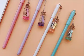 

shell Drift bottle pendant gel pen cute cartoon neutral pen student prize pen office black write pen promotion gift pen 36pc/lot
