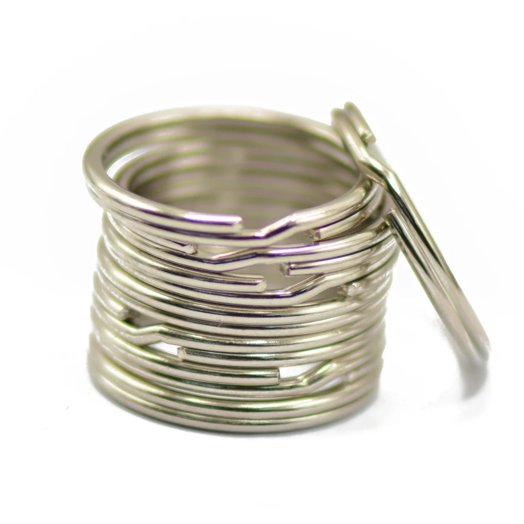 50pcs 18mm Keychain Circle Buckle Clip Key Ring Stainless Steel Split Keychain Round Loop Hoop Buckle