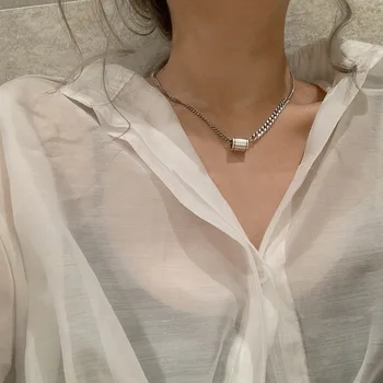 

Charm Simple Style RRound Beads Necklace Fashion Wild Metal Necklace Female Clavicle Personality Pendant Exquisite Jewelry Gift