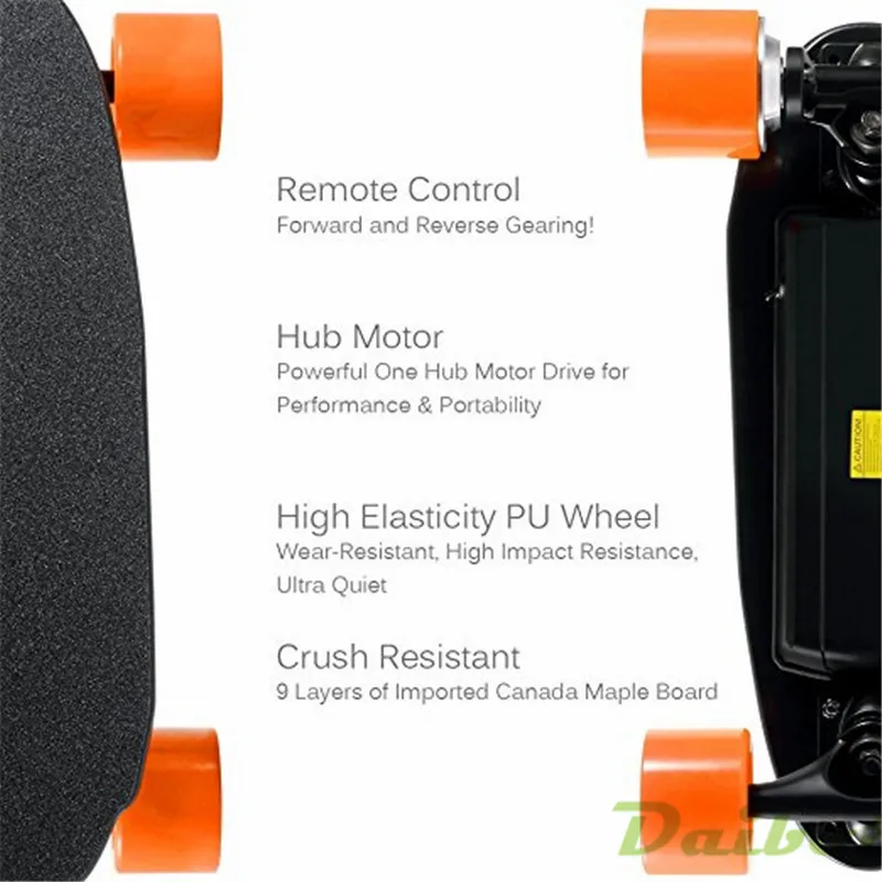Daibot Adult Electric Scooter Four Wheel Electric Scooters 150W Hub Motor Wireless Bluetooth Remote Mini Longboard Skateboards   (14)