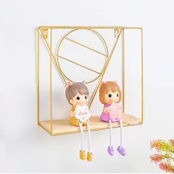 

New Nordic Iron Wall Storage rack Shelf Wall Hanging Geometric Figure Wall Decoration Living Room decorative shelf